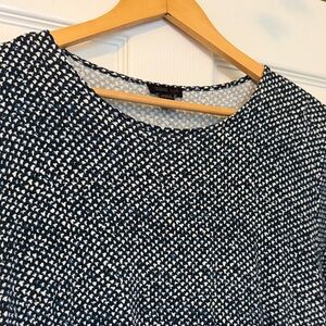 J. Jill Navy and White Patterned Blouse